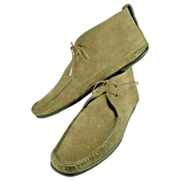 Yves Saint Laurent Rive Gauche Men 6.5-7 Desert Tan Suede Dress Shoe Chukka Boot - Picture 5 of 10
